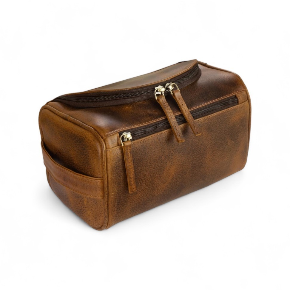 Leather Dopp Kit with Hook