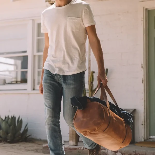 Luxury handcrafted leather weekender bag for men - Alborz